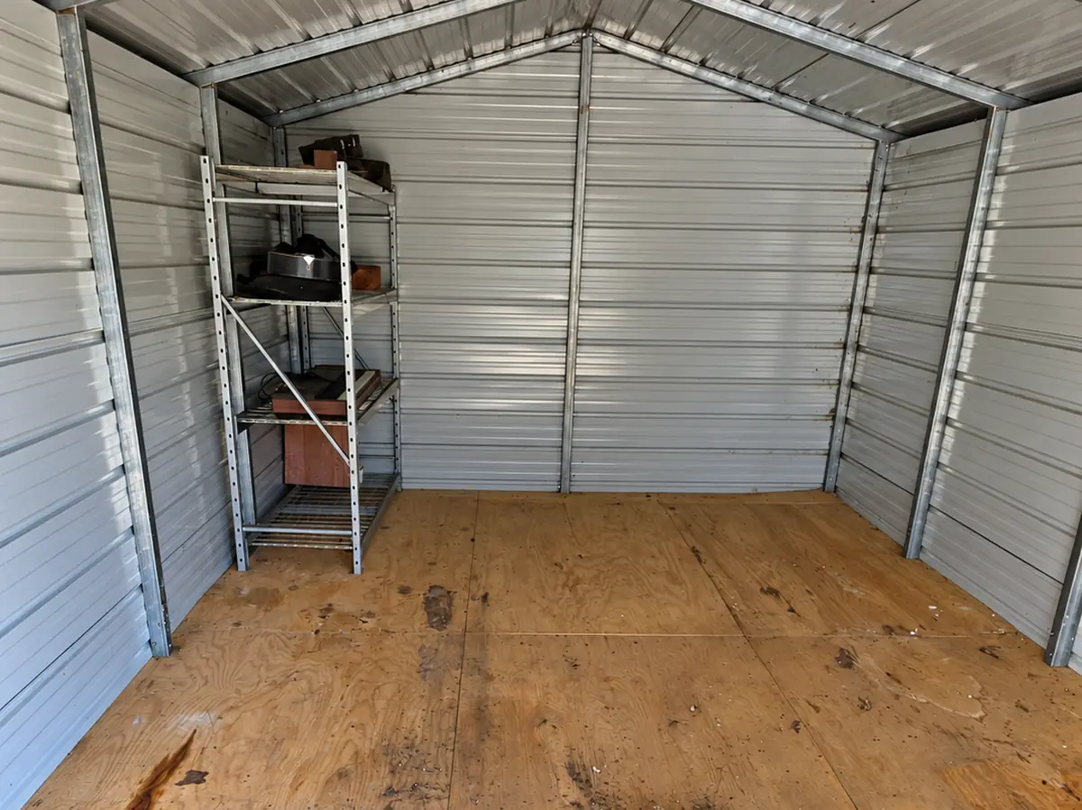 After: the storage unit, emptied